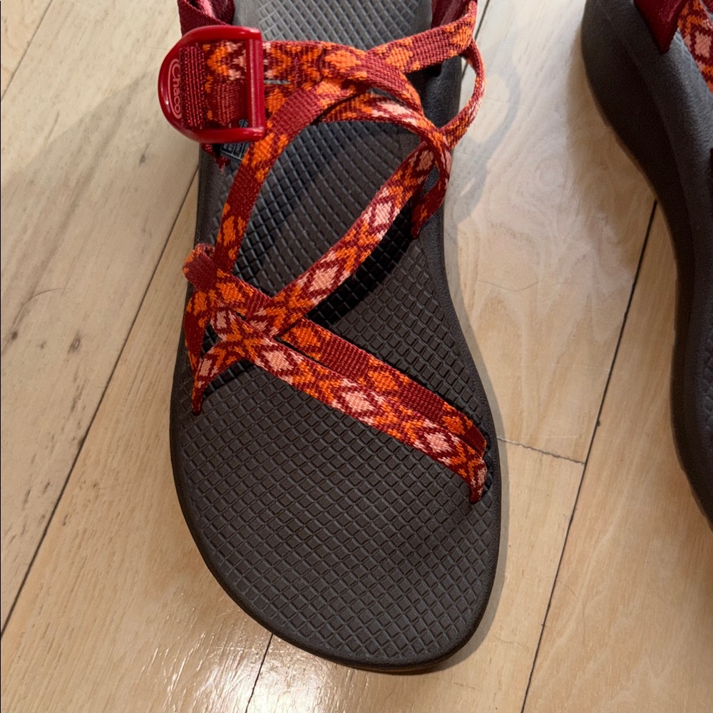 Chaco Z Cloud X2 Peach Quilt Strap Hiking Sz. 9 Sandals with Black Footbed NWOT - Picture 7 of 13